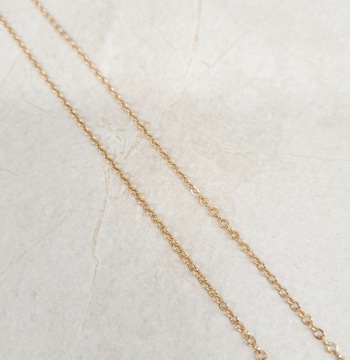 Złoty łańcuszek używany ANKIER 63 cm Różowe złoto 14K pr.583 Długi Piękny !
