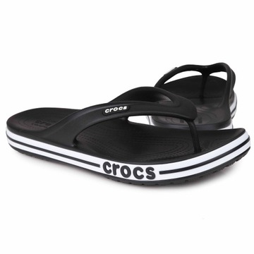 Klapki, japonki, męskie, Crocs BAYABAND FLIP BLACK WHITE