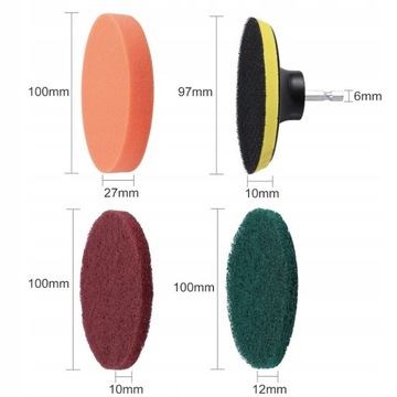 ZESTAW SZCZOTEK DO CZYSZCZENIA NA WKRĘTARKE 14 RĘC