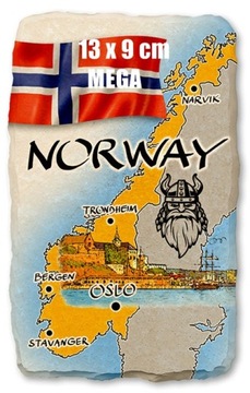 NORWEGIA magnes - statuetka MEGA 13x9 kamień 498+