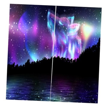 2 panele Thermal Sypialnia Zasłony okno Wilk