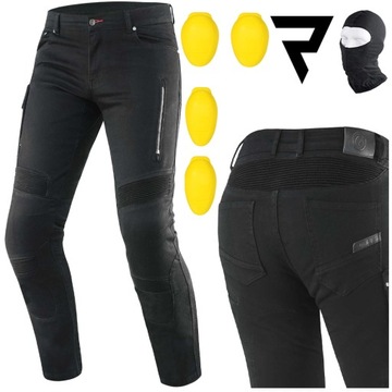 SPODNIE MOTOCYKLOWE | REBELHORN VANDAL BLACK | JEANSY MĘSKIE + GRATISY