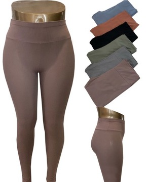 LEGGINSY PRĄŻKOWANE SPODNIE PRĄŻEK GETRY 4XL/5XL