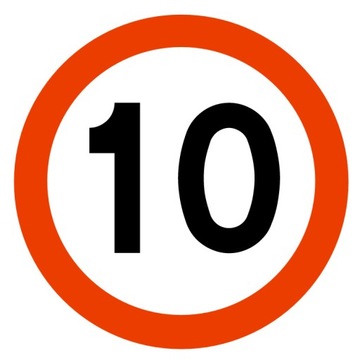 Znak Drogowy B33 ograniczenie prędkości 10 km/h