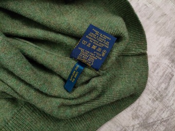 RALPH LAUREN POLO MĘSKI SWETER ZIELONY WEŁNA MERINO ORYGINAŁ IDEAŁ r. XXL