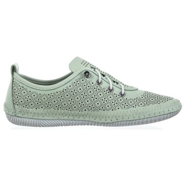 Buty Półbuty Skórzane Damskie Venezia Zielone 032654-4 Zielone Miętowe