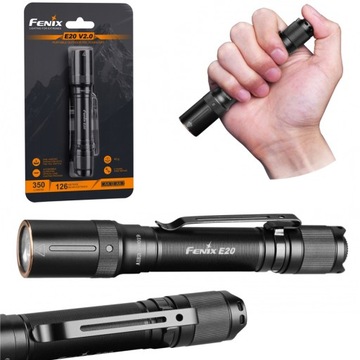 Latarka diodowa Fenix E20 V2.0 350lm Klips 4 Tryby