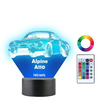 Lampka Nocna 3D LED Auto Alpine A110 Prezent Imię