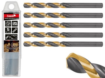 WIERTŁO CZARNO-ZŁOTE DO METALU HSS 7.8mm TiN 5szt