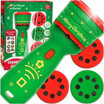 PROJEKTOR OBRAZKÓW RZUTNIK WZORÓW FIGUREK ŚWIĄTECZNYCH LATARKA 24 SLAJDÓW