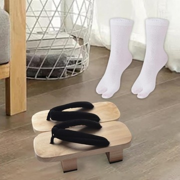 Japońskie drewniane chodaki Sandały pod prysznic Komfortowe buty do użytku w pomieszczeniach zamkniętych 42 Białe
