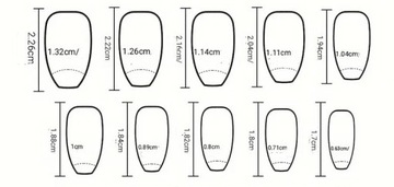 Paznokcie Sztuczne Tipsy Coffin Aura 3d Perełki Motyle Brokat Samoprzylepne