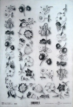 PAPIER RYŻOWY A4 ITD - R003 - kwiaty