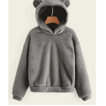 TEDDY MIŚ BLUZA Z KAPTUREM USZY PUSZYSTA L