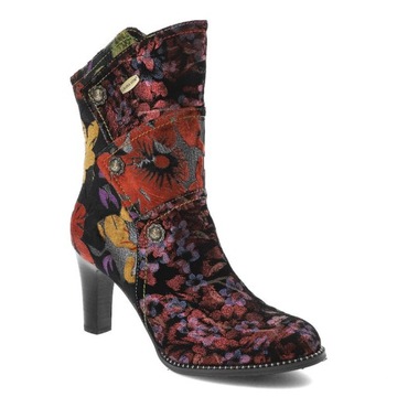 Czerwone Botki Laura Vita Skórzane Eleganckie Buty