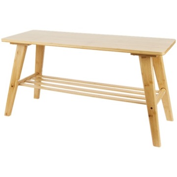 Bambusowa ławka stolik z półką na buty 80 x 30 x 41 cm