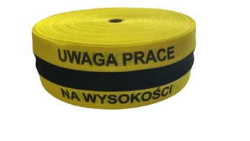 Taśma BHP Ostrzegawcza 100m Żółto-Czarna PRACE NA WYSOKOŚCI Wielokrotna