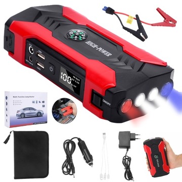 JUMP STARTER ROZRUCH POWERBANK 12V URZĄDZENIE ROZRUCHOWE SAMOCHÓD 18000mAh