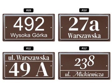 Tabliczka ADRESOWA - METALOWA TŁOCZONA - BRĄZ - UV
