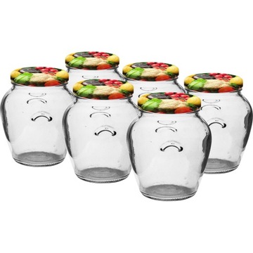 6szt słoik pękaty ozdobny słoiki 580ml fi82