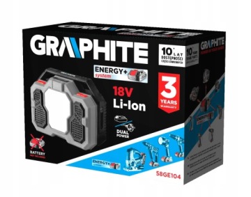 ГРАФИТОВАЯ КОНСТРУКЦИЯ РАДИО BLUETOOTH LED 18V + 6Ah