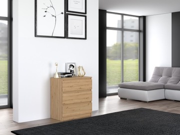 КОМОД, ШКАФ, КНИЖНЫЙ ШКАФ, 3 ЯЩИКА, M3, ДУБ РЕМЕСЛЕННЫЙ