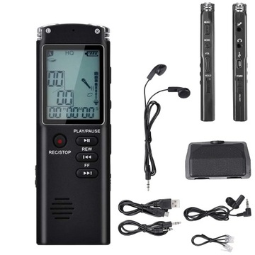 profesjonalny dyktafon szpiegowski podsłuch 16gb detekcja pl menu MP3