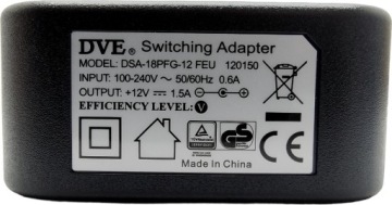 БЛОК ПИТАНИЯ DVE 12V 1.5A 18W ДЛЯ СВЕТОДИОДНОЙ ЛЕНТЫ МАРШРУТИЗАТОРА CCTV КАМЕР