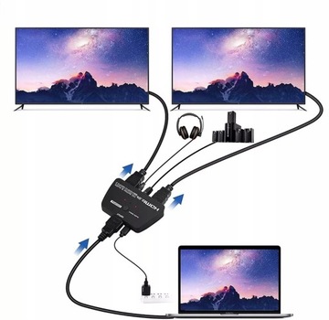 РАЗДЕЛИТЕЛЬ HDMI 1x2 HDCP 2.2 АУДИОЭКСТРАКТОР 4K/60