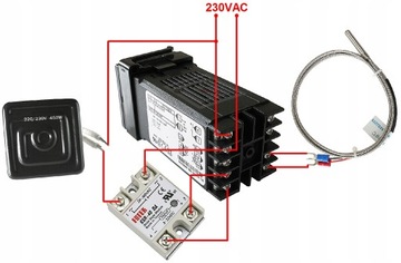 Датчик термостата температуры+SSR для рыбной дымки