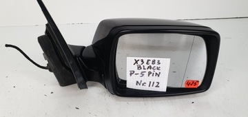 BMW E83 ZRCÁTKO PRAVÉ POUZDRO VLOŽKA 5 PIN BLACK NR 112