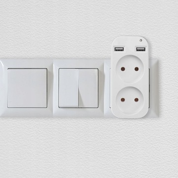 Розетка 2-позиционная.Гнездо-адаптер.Двойное.