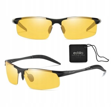 Żółte Okulary ROZJAŚNIAJĄCE HD dla Wędkarzy FILTRY DLA KIEROWCÓW +ETUI mark