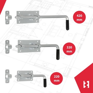 ГАРАЖНЫЙ ПОСЛЕДНИЙ БОЛТ ЗАКРЫТИЯ ДЛЯ ВОРОТ, КАЛИТКИ, ДВЕРИ, РЕЗИНОВАЯ РУЧКА, 220ММ