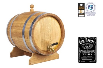 Дубовая бочка 20л для виски, самогона, вина, ликеров (с сертификатом ПЖ)