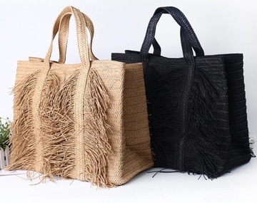 СОЛОМНАЯ СУМКА SHOPPER BEACH, БЕЖЕВАЯ