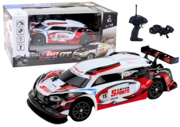 Sportovní auto Rc 1:16 Drift Vyměnitelná kola Bílo-červená