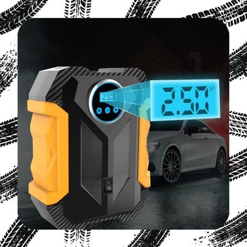 KOMPRESOR SAMOCHODOWY Pompka Elektryczna Sprężarka do Kół 12V LED LCD