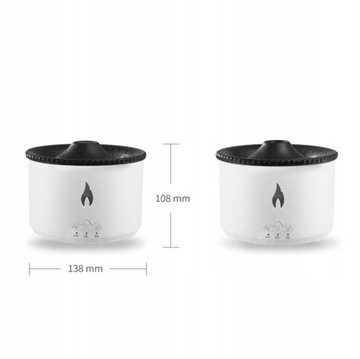 NAWILŻACZ POWIETRZA DYFUZOR LED WULKAN LAWA +pilot