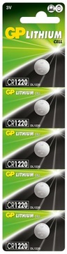 5x bateria litowa GP CR1220 3V 36mAh guzikowa CELL