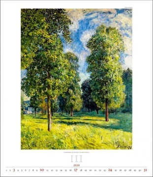 Degas Sisley Renoir Manet Pissaro Cassatt kalendarz 2024 reprodukcje