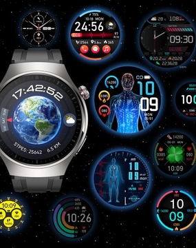 SMARTWATCH ZEGAREK CIŚNIENIOMIERZ EKG GLUKOZA GLIKEMIA HRV ROZMOWY MENU PL