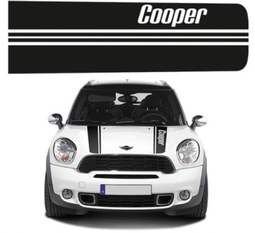 Samolepka Grafika na auto Cooper Pásky Na Kapotu Mini Linky 130x19