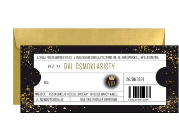 ZAPROSZENIE bal ósmych klas ósmoklasisty 2024