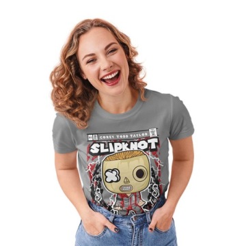 ЖЕНСКАЯ ФУТБОЛКА С ИЗОБРАЖЕНИЕМ УЖАСОВ/РОКА COREY TAYLOR SLIPKNOT