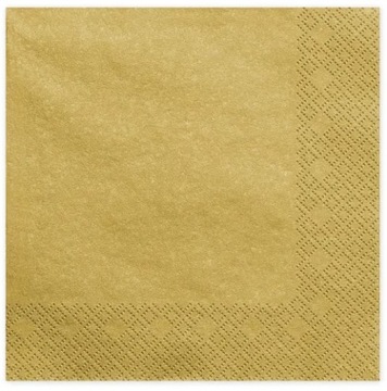 Serwetki trójwarstwowe złote 33x33cm 20 sztuk