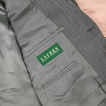 RALPH LAUREN Marynarka Męska Szara Wełniana r. 46L