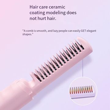 Щетка для выпрямления волос Anti Scald Три режима температуры Розовый