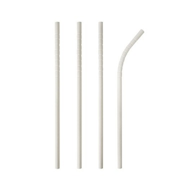 Соломинки Papstar еластичні паперові білі напої Біо 6 мм 20 см 100 шт.