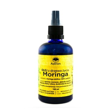 Olej Moringa Astron z Drzewa Życia 100 ml Skóra Włosy Trądzik Sebum